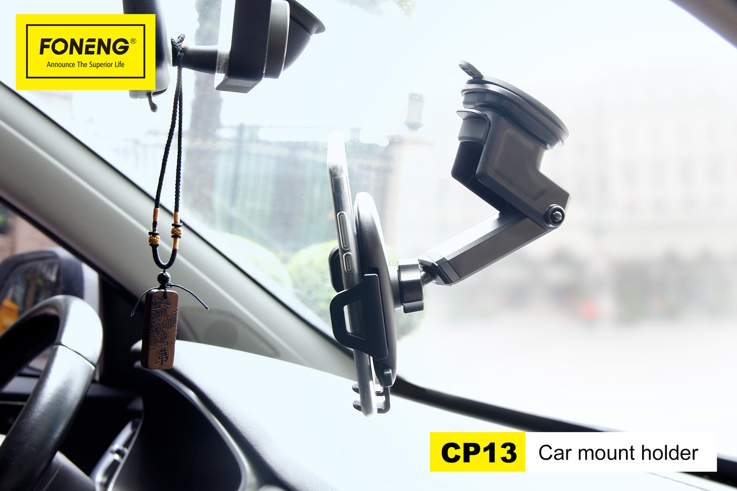 Suport Auto Foneng cu ventuza si brat rotativ 360° - 1 | YEO